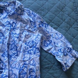 Butterfly button down blouse